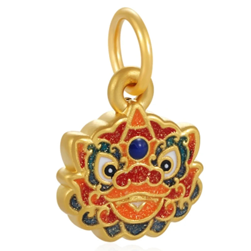 High-end Chinese style micro-hard gold double-sided 24K 5D Solid Gold pixiu appearance pendant