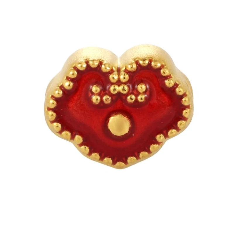 Mini Luxury 24K Solid Gold Beaded Bracelet Unique Micro Hard Gold High-End Jewelry Accessories 1.7mm Aperture Enamel Surface