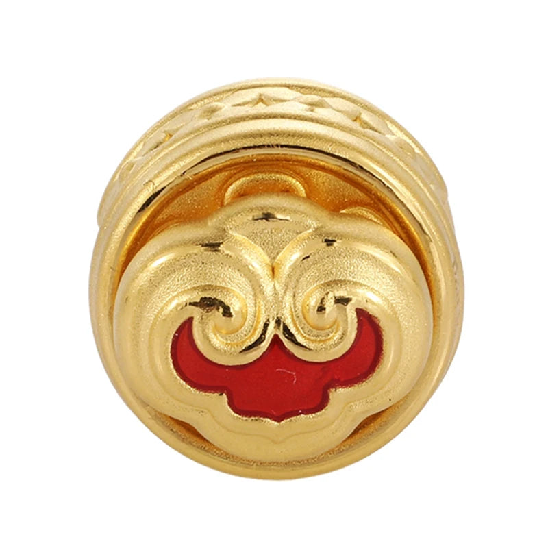 0.8g Luxury Hard gold Fortune beaded for Bracelet 24k solid gold jewelry accessories High-end jewelry beaded