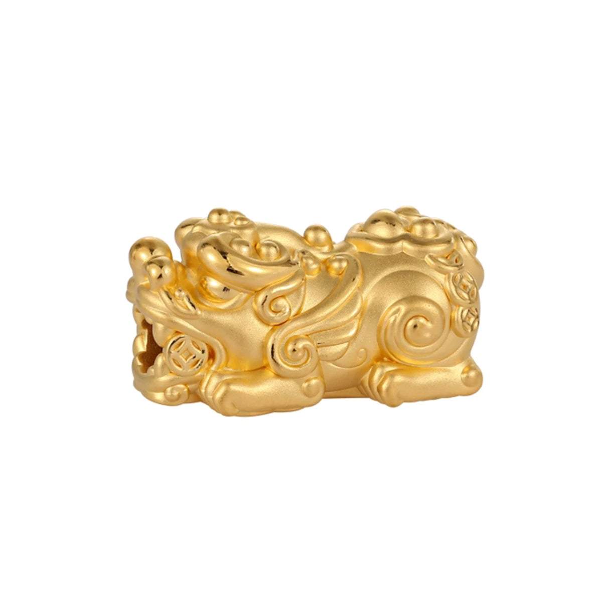 Sandblasting-brightening craft jewelry accessories beaded fashion Ruyi Pixiu shape beaded 24K solid gold beaded