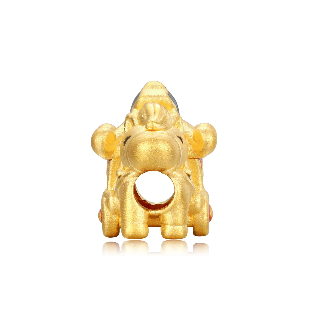 24K Solid Gold Wealth Horse Carriage Charm 0.9g
