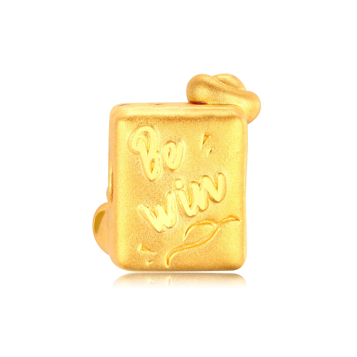 24K Solid Gold Rotating Dice Mahjong Charm 0.9g