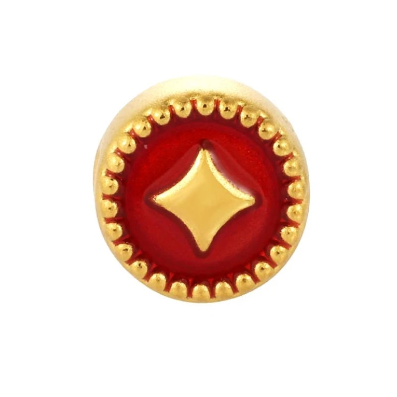 24K Solid Gold Beaded Bracelet Unique Micro Hard Fortune Design 1.7mm Aperture Ancient Craftsmanship Jewelry Findings Components
