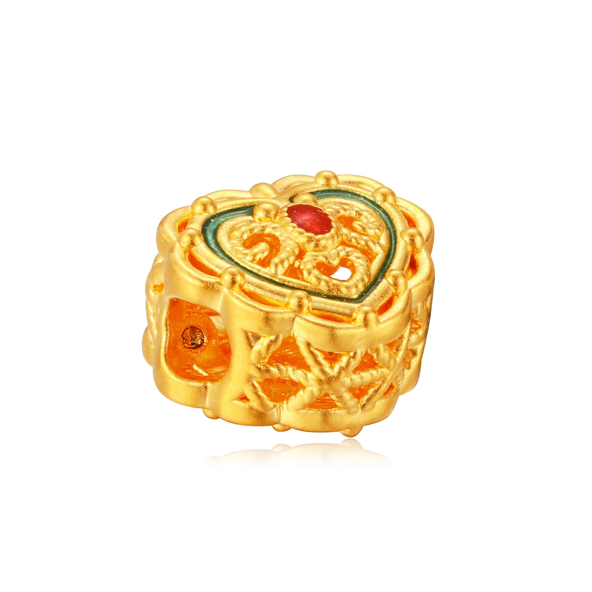 24K Solid Gold Wish Fulfillment Filigree Charm 0.45g