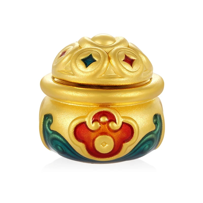 Trendy Hard Gold Fortune Beaded Bracelet 24K Solid Gold 0.7g Jewelry Accessories High-End Sandblasted Enamel Finish 2.7mm