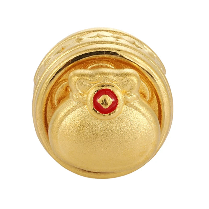 0.8g 24K Solid Gold Lucky Bag Beaded Bracelet Cute High-end Jewelry Accessories with 2.7mm Aperture