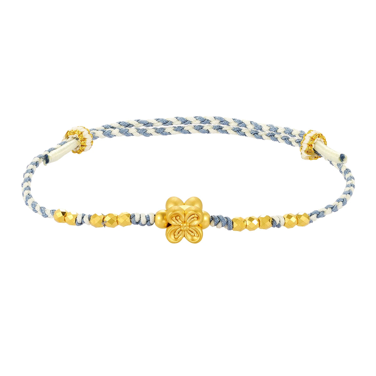 24K Solid Gold Blessing Peace Bracelet Charm 0.9g