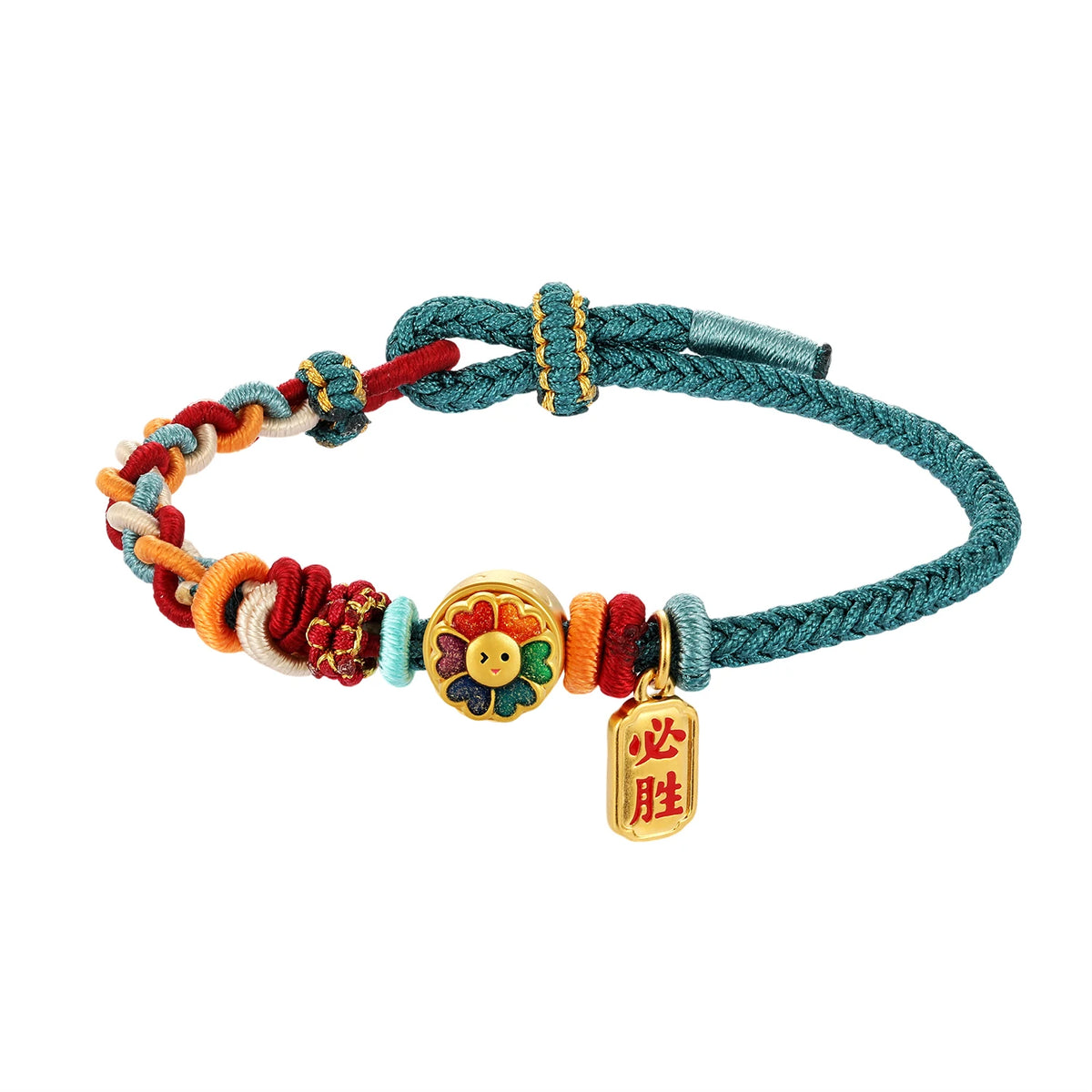 24K Solid Gold Micro-Soft Beaded Braided Rope Bracelet Exquisite Cartoon Style Jewelry Fine Charm Bracelet