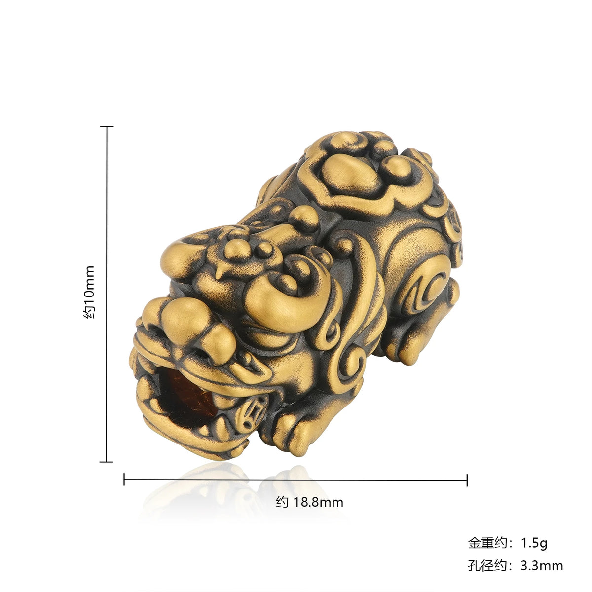 24K Black Gold Small Fortune Ruyi Pixiu Black Charm 1.5g