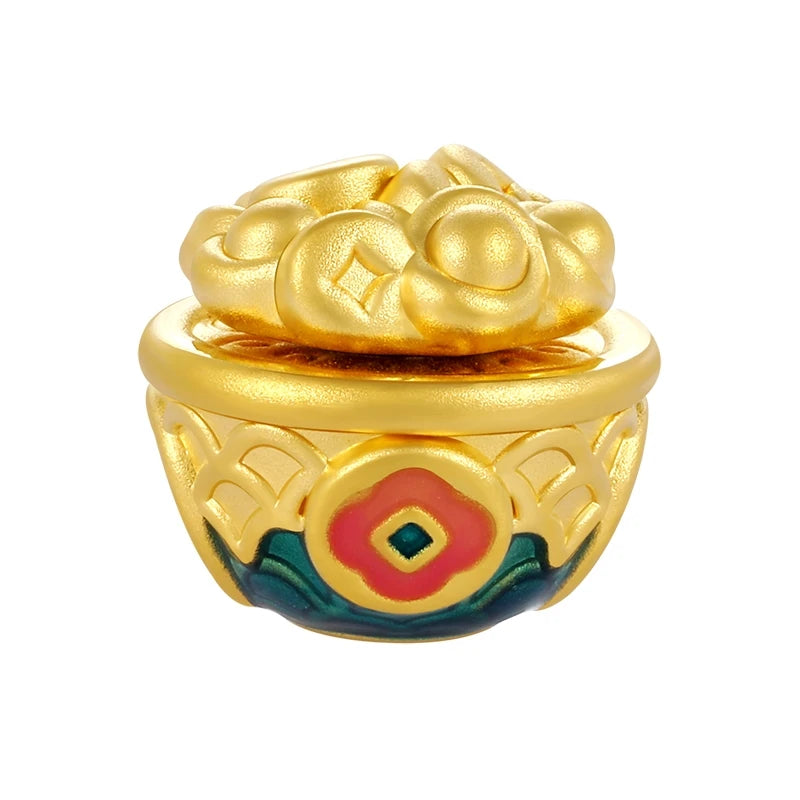 Luxury 24k Solid Gold Beaded Fortune Bracelet Accessories 0.7g Hard Gold High-End Jewelry Findings Components 3.0mm Aperture