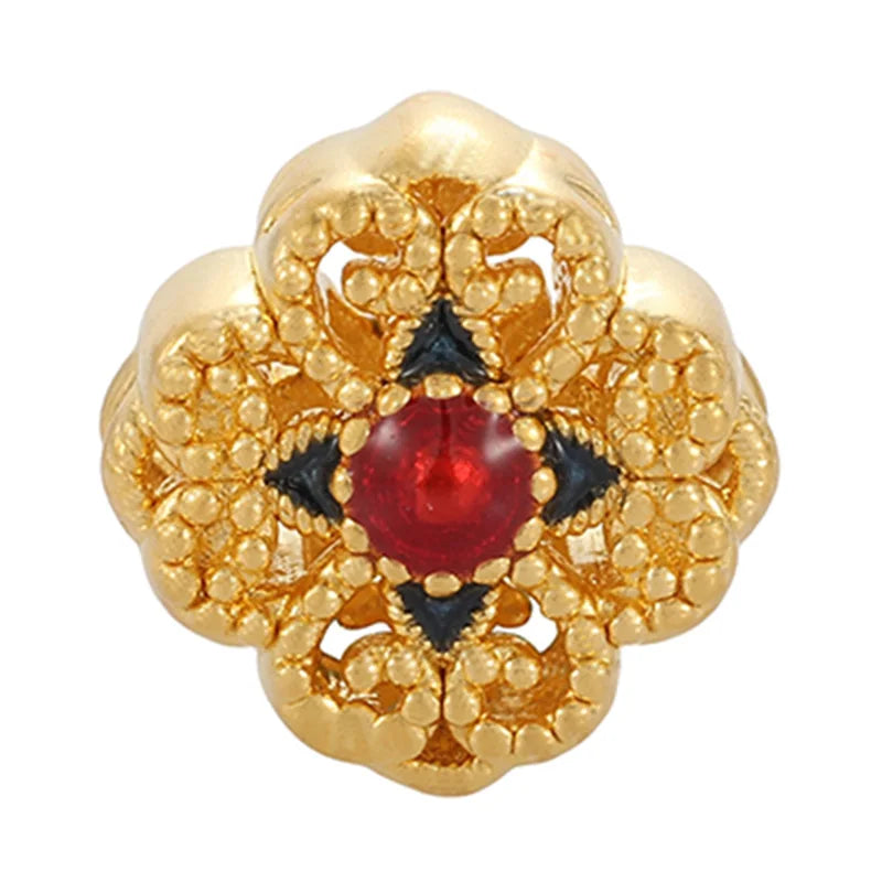 Gorgeous jewelry 24k micro-hard gold flower shape filigree bracelet beaded pure gold bracelet beaded high-end jewelry