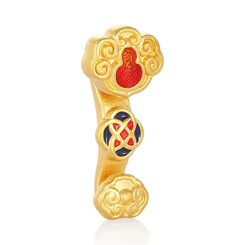 24K Gold Auspicious Ruyi DIY Accessory Auspicious Jewelry 0.35g