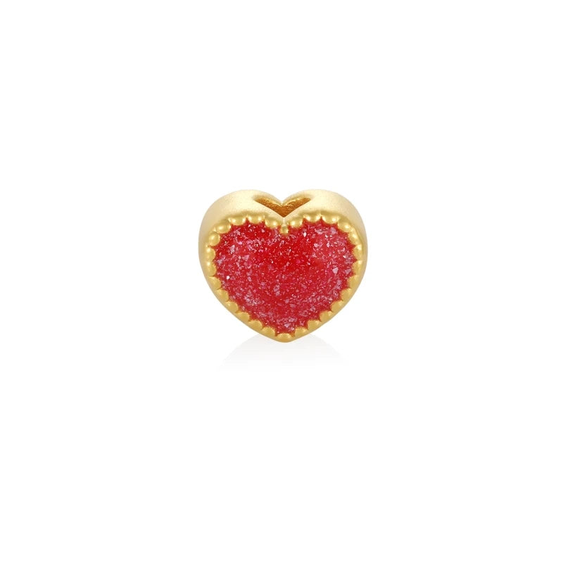 Luxury heart shape Micro hard gold 24K Solid Gold Gourd Bracelet Beaded glitter enamel High-End Jewelry