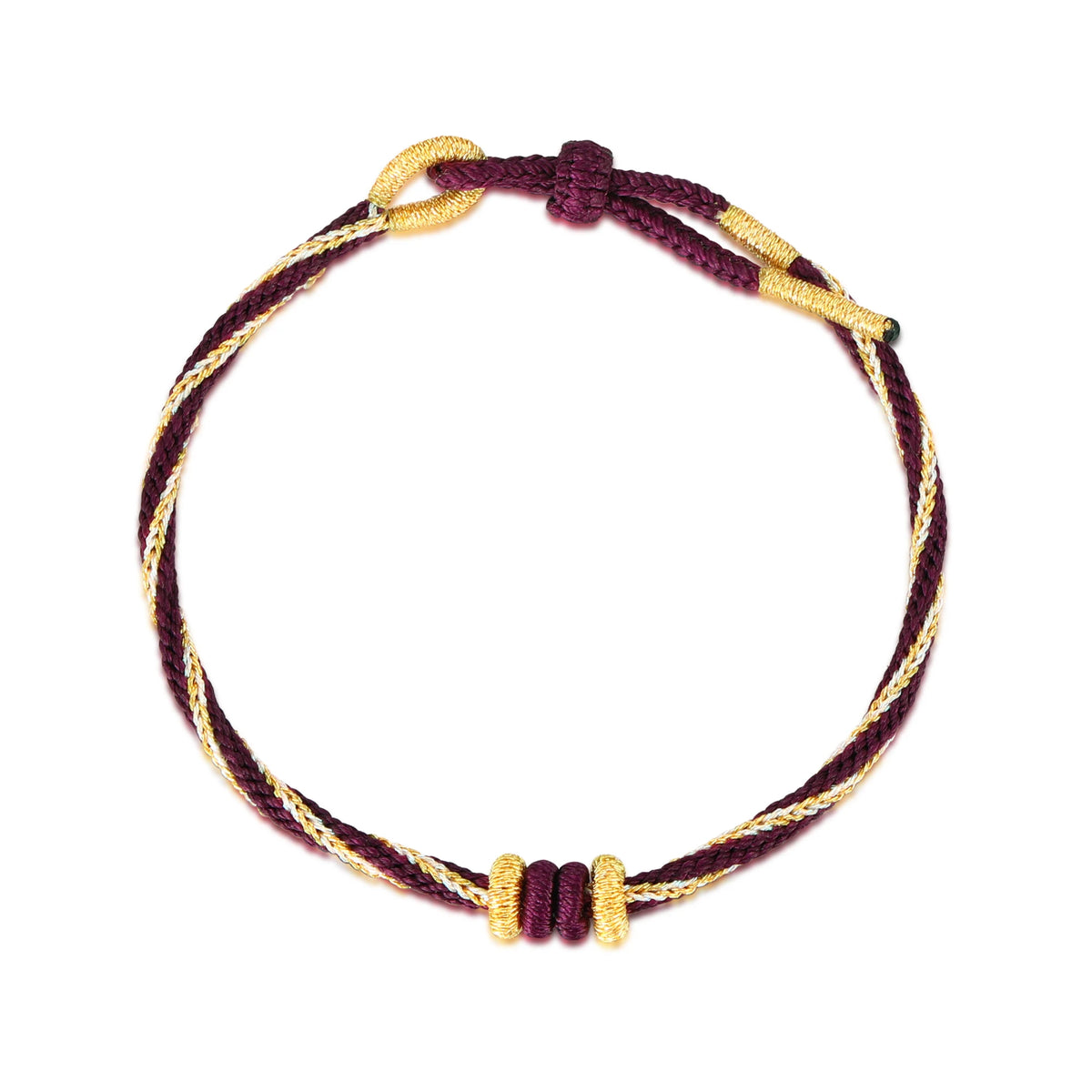 Deep Purple Red Guanyin Cord Bracelet