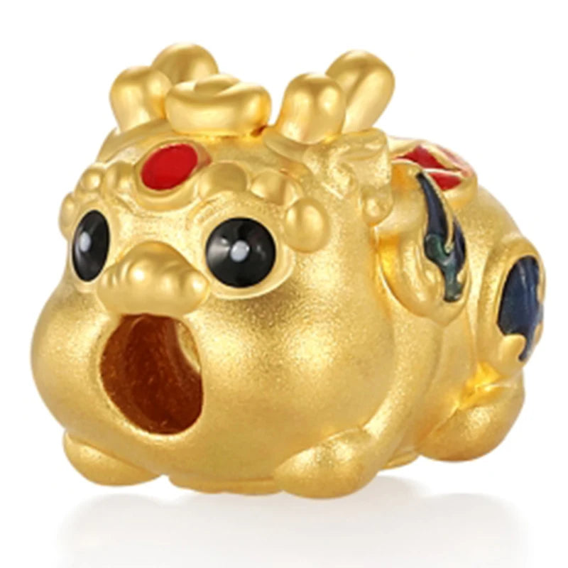 High-end Chinese style micro-hard gold 24k 5d pure gold Pixiu shape bracelet beaded for gifts