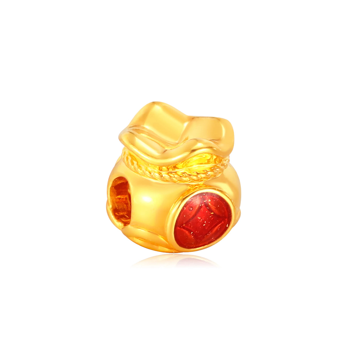 Gold Bag Fortune Gathering Bracelet Charm Gold - 0.2g