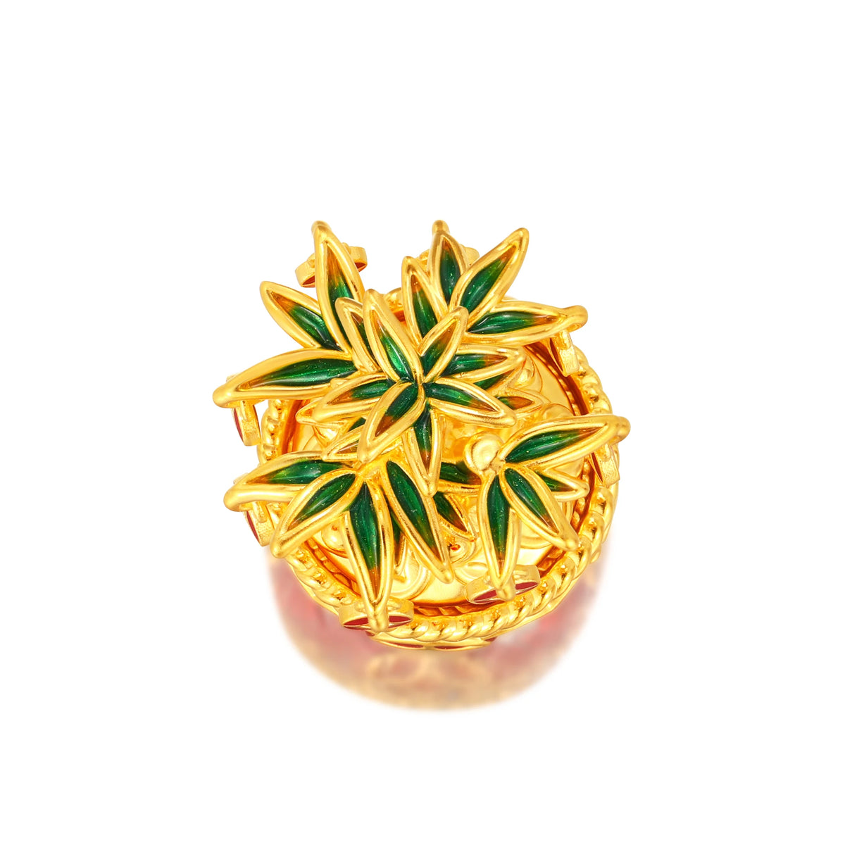 24K Solid Gold Bamboo Rising Step Figurine 12.1g