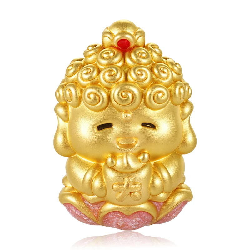 Customizable luxury micro-hard gold high-end gold jewelry 24k pure gold meaning wealth Buddha-shaped bracelet beaded