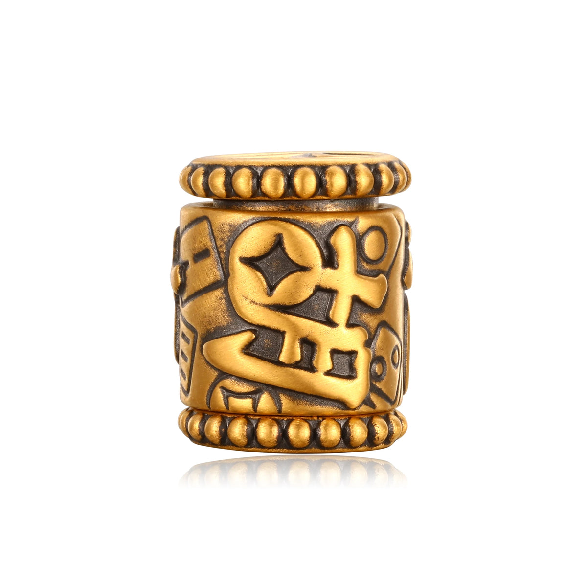 24K Black Gold Black Time Rotates Mahjong Win Charm 1.4g