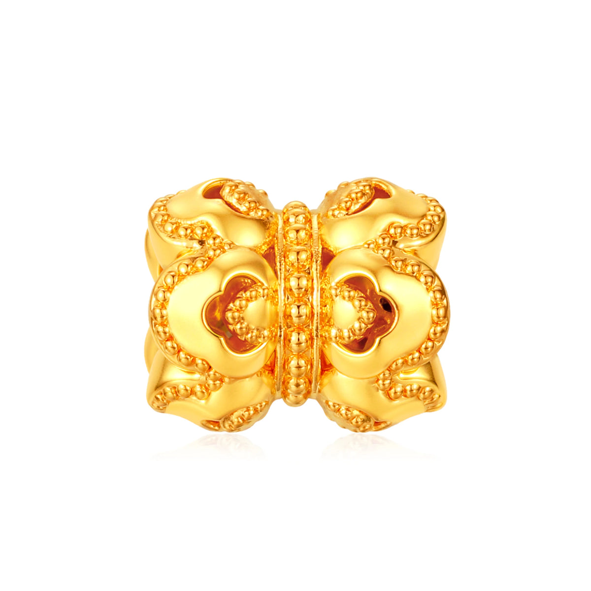 Filigree Double Lotus Bracelet Charm Gold - 1g