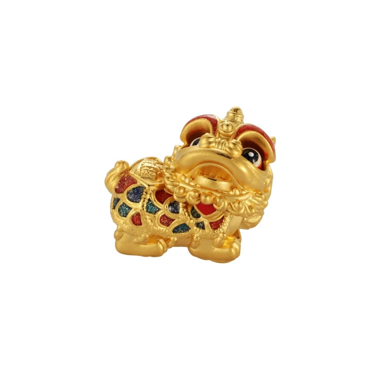 Wholesale OEM/ODM support High-end luxury jewelry accessories 24K solid gold gourd Lion shape beaded