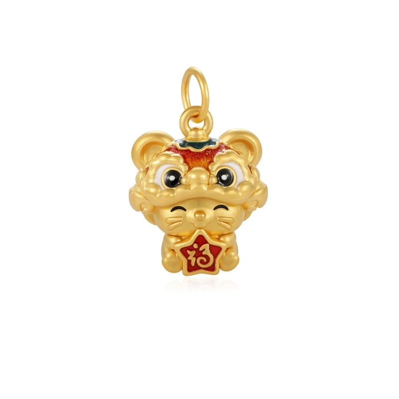 High-end 1.45g Trendy 24K Solid Gold Jewelry Accessories Hard Gold Rat Pendant Cute Customizable Packaging OEN/ODM
