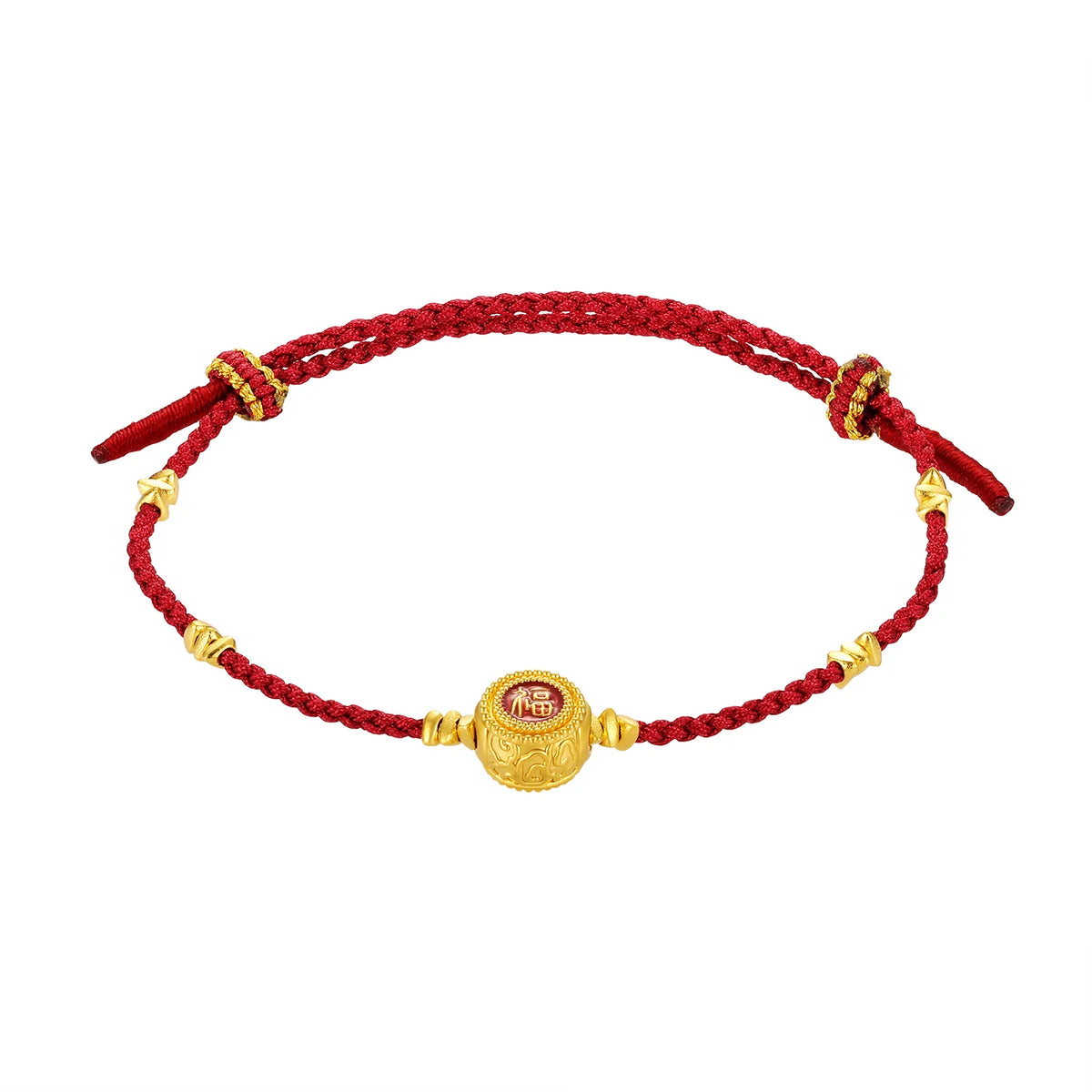 24K Solid Gold Full of Blessing Bracelet Charm 1.25g