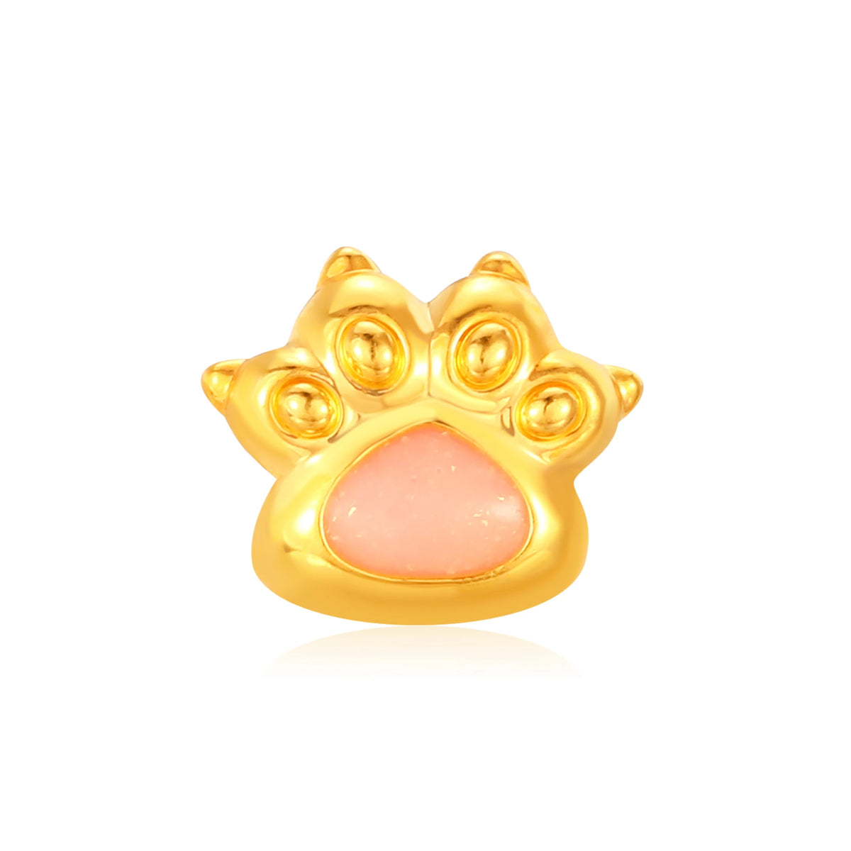 Cute Paw Gold Flow Bracelet Charm Gold - 0.2g