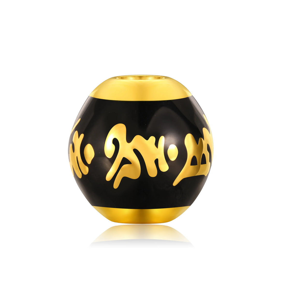 24K Solid Gold Large Six-Syllable Mantra Flattened Gilded Charm 1.75g