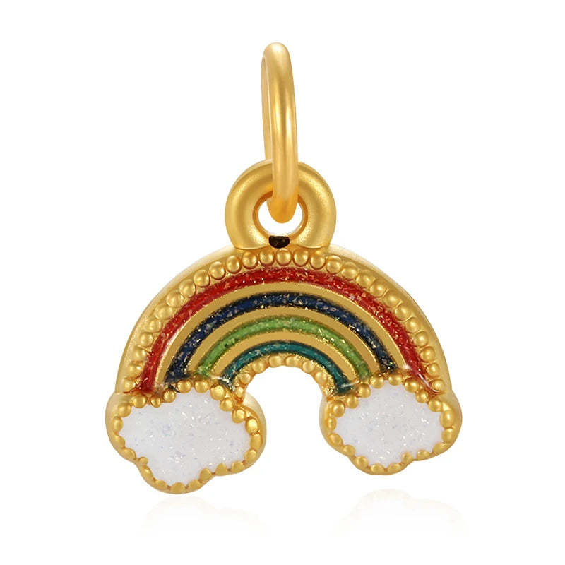 Fashion Luxury necklace accessories pendant Rainbow Bridge shape cute style Pendant Glitter Enamel Craft Pendant