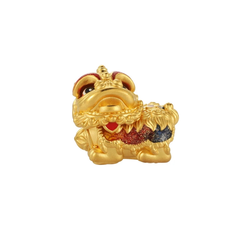 Customizable Lion Beaded 2.7g 24K Solid Gold Jewelry Accessory Large Style Support New Design for Jewelry Findings Components