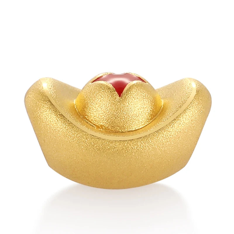 24K Solid Gold Beads 0.3g Luxury Micro Hard High-End Jewelry Findings & Components for Bracelets