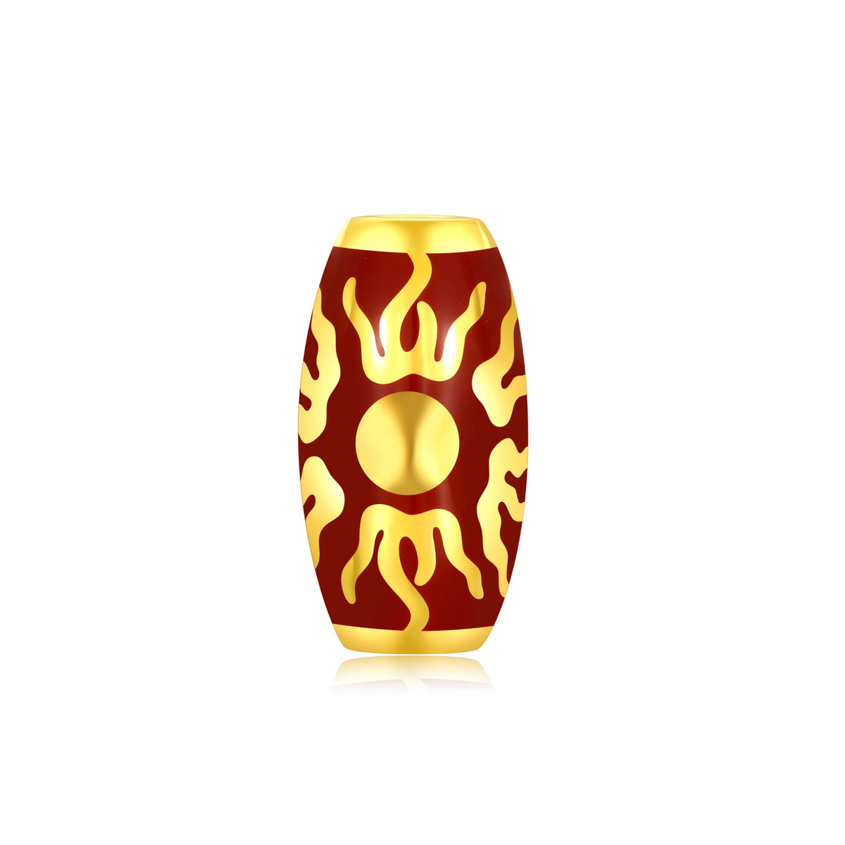 24K Solid Gold Red Sun Shelter Flattened Gilded Charm 1.8g
