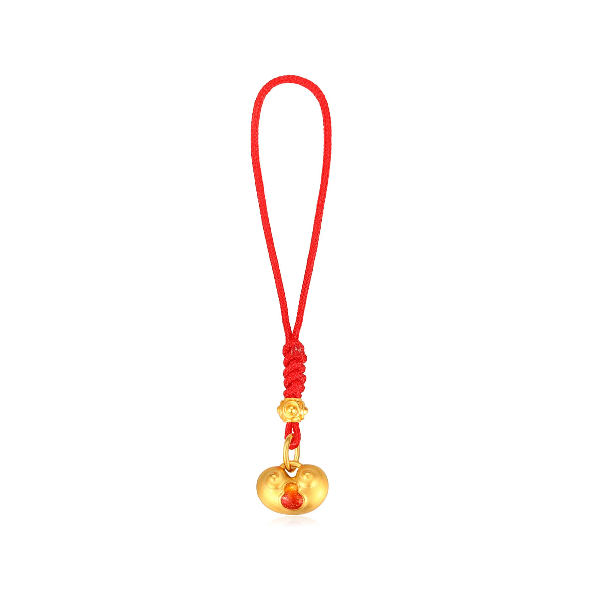 24K Solid Gold Gourd Little Fortune Pendant Charm 0.45g
