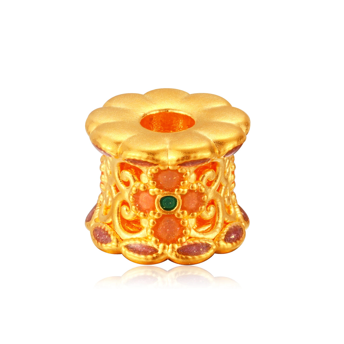 24K Solid Gold Good Things Happen Filigree Charm 0.5g