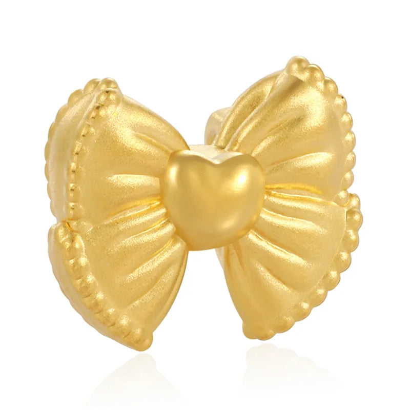 24k micro-hard gold fashion design Bow tie-shaped beaded pure gold bracelet beaded high-end jewelry accessories