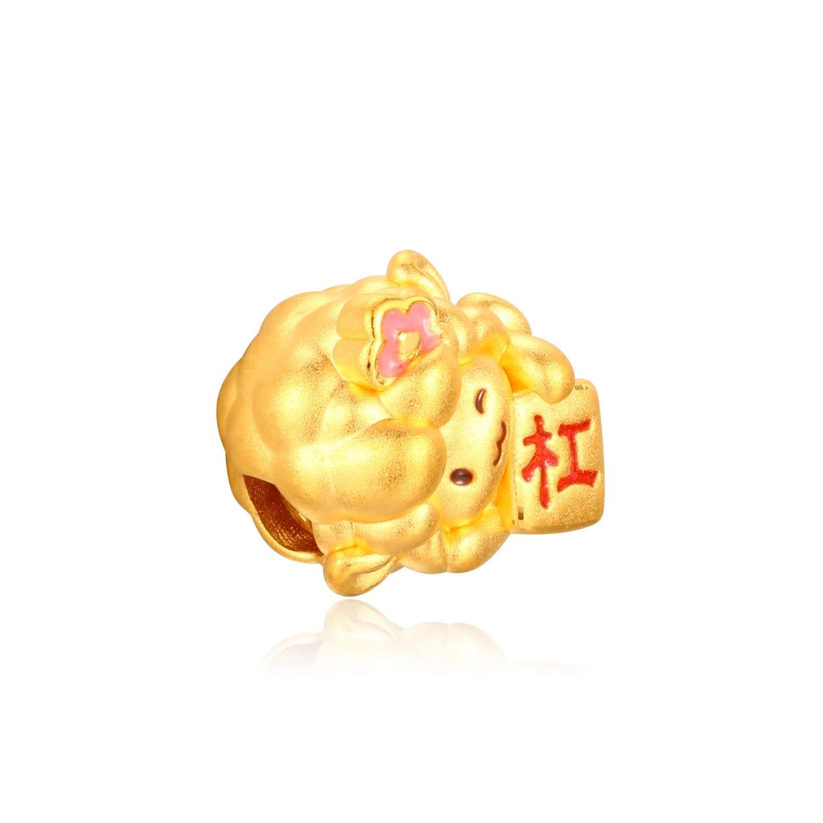 Kong Flower Win Goat Gold Charm - 0.45g