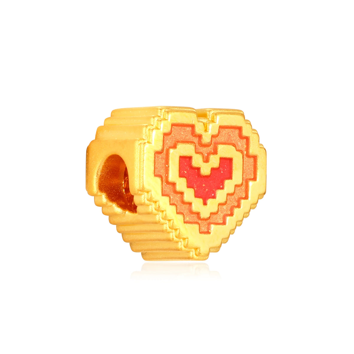 Pixel Heart Gold Charm - 0.6g