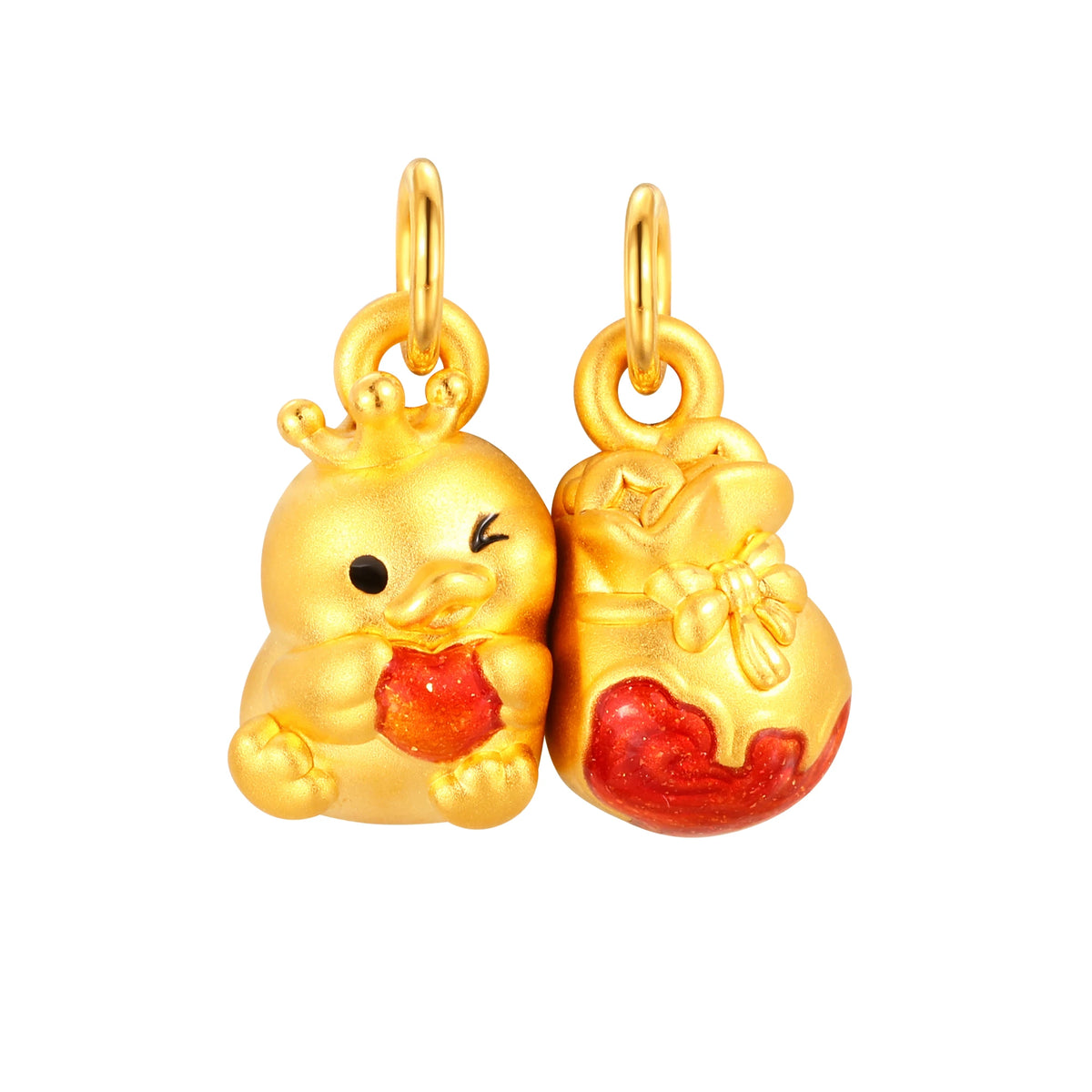 Magnetic Good Things Duck & Fortune Bag Gold Charm - 1.15g