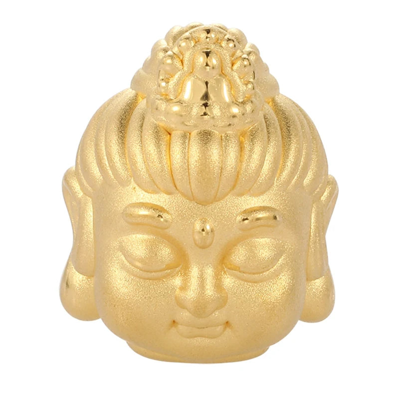 0.5g Luxury Micro Hard gold Fortune Buddha beaded for Bracelet 24k solid gold jewelry accessories High-end jewelry beaded