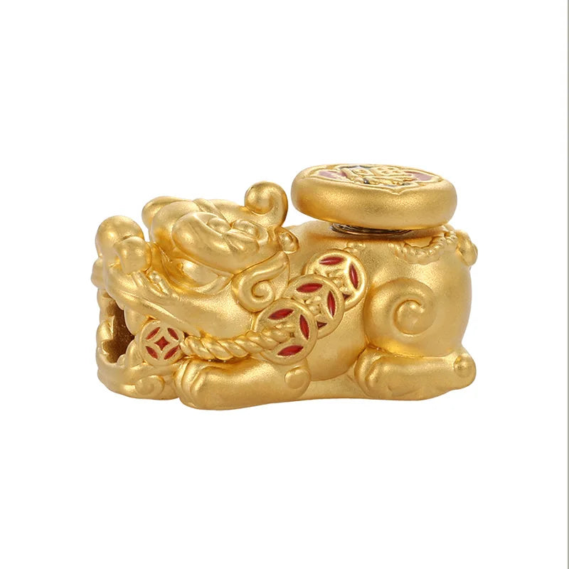 Fortune Pixiu 1.7g high-quality 24k gold beaded bracelet family gift collection from jewelry components