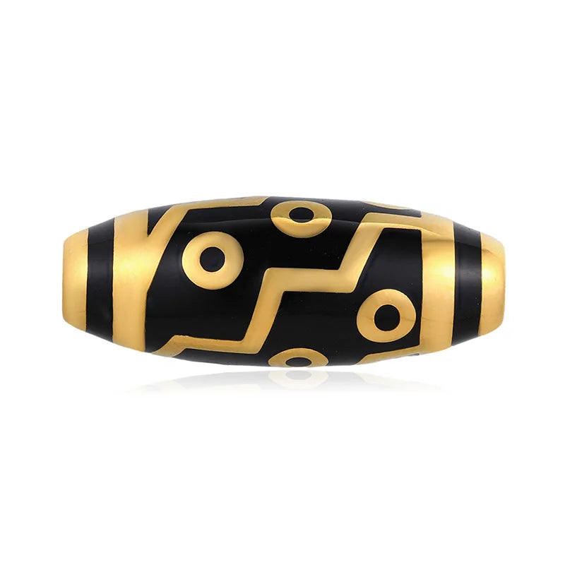 Large-size luxury design nine-eyed sky beads 24k pure gold hard gold olive-shaped bracelet beaded high-end gold jewelry