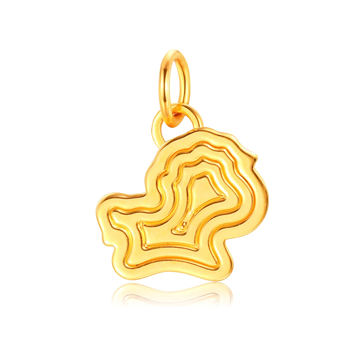 24K Solid Gold CNC Shining Bangs Little Horse Charm 1.15g