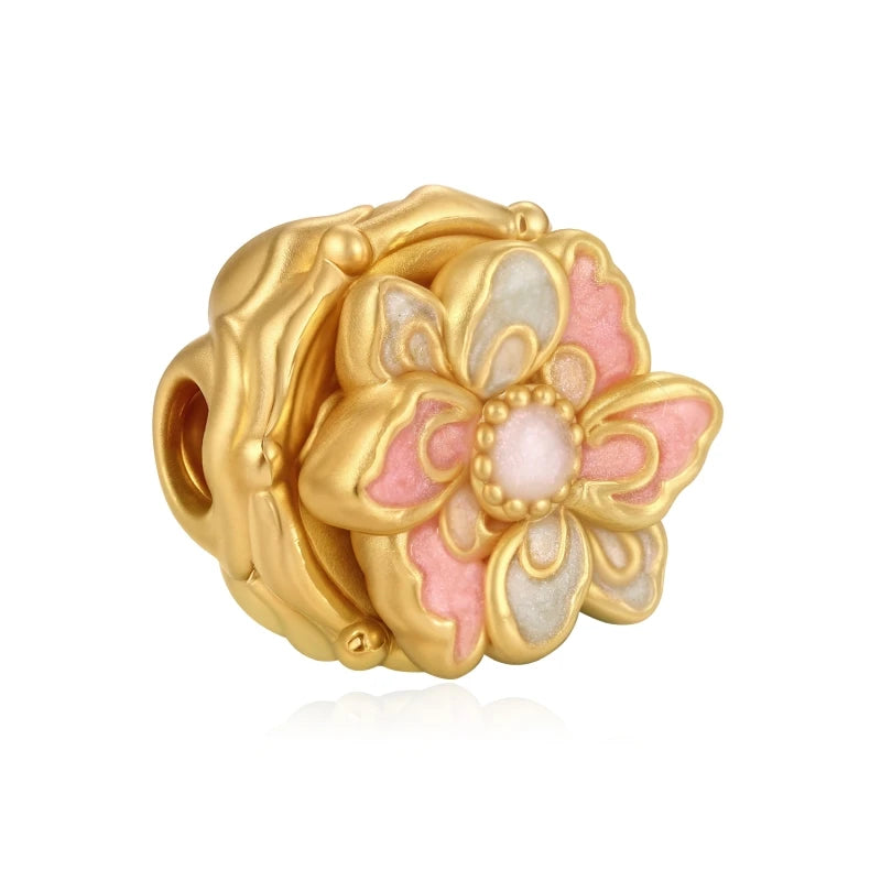 Luxury 0.75g Solid 24k Gold Fortune Butterfly Beaded Bracelet High-End Jewelry Accessories