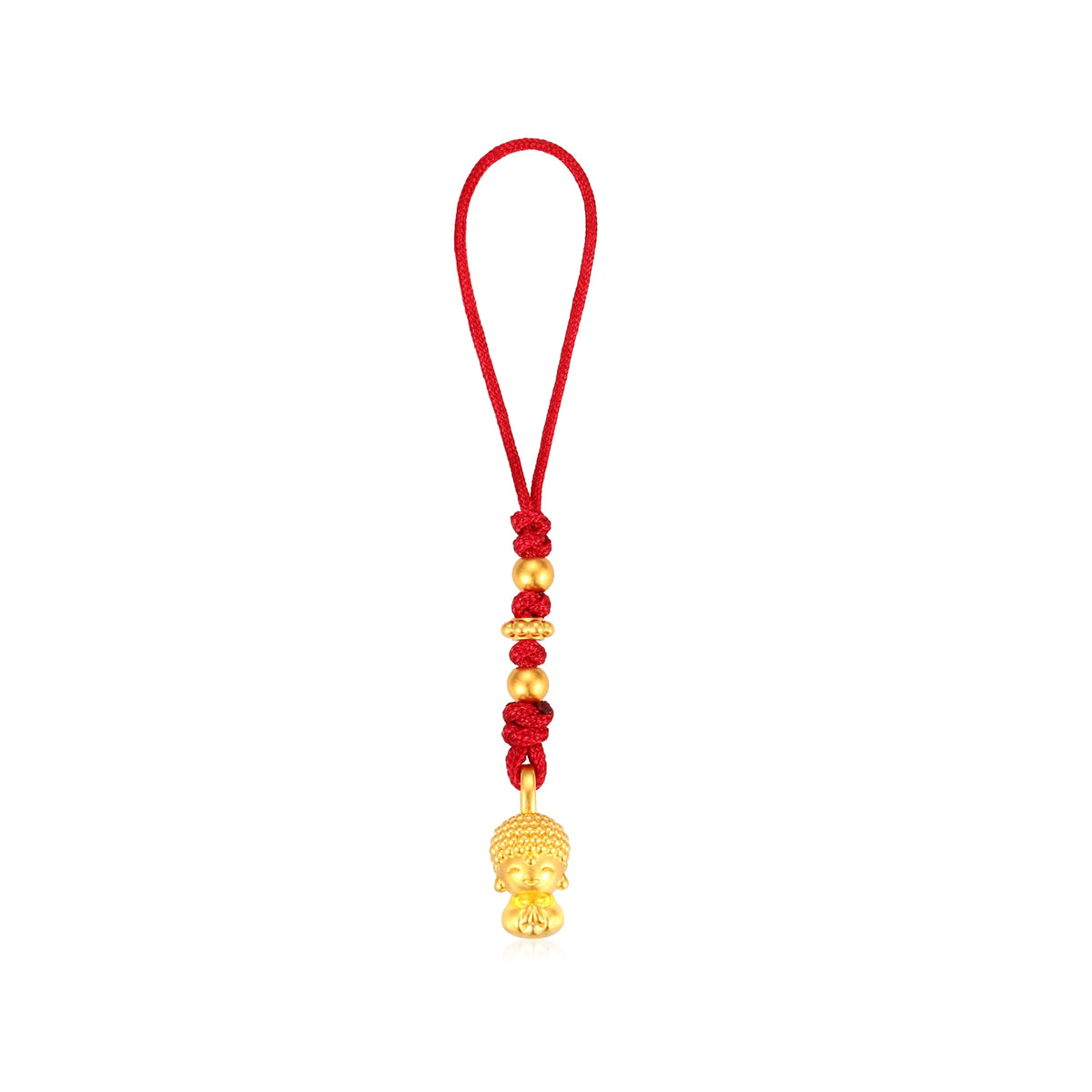 24K Solid Gold Little Buddha Pendant Charm 0.35g