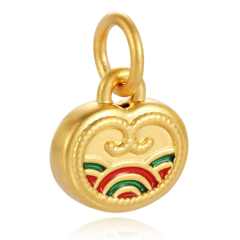24K Solid Gold Cute Crosses Pendant 0.3g Trendy Customizable Packaging Jewelry Accessories for Anniversary Own Design Welcome!