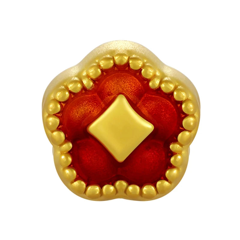 Mini 24K Gold Wealth Flower Beaded DIY Bracelet Minimalist Wealth Jewelry 0.15g