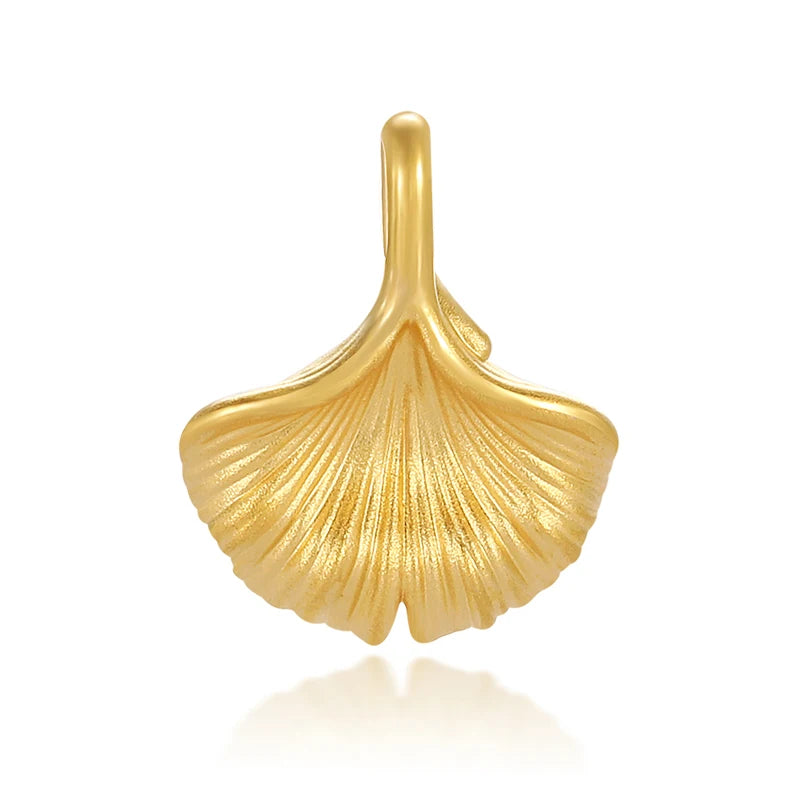 Trendy fashion culture 24K micro-hard gold pure gold apricot leaf shape bracelet beaded high-end gold jewelry