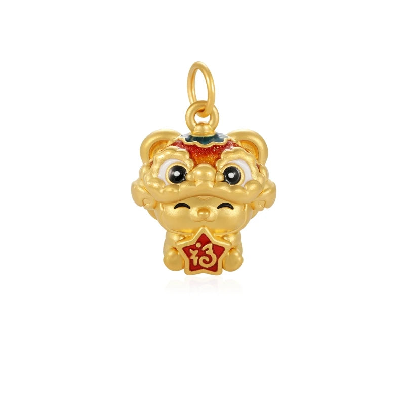24K Gold Zodiac Monkey Pendant Cute Chinese Style Jewelry 1.45g