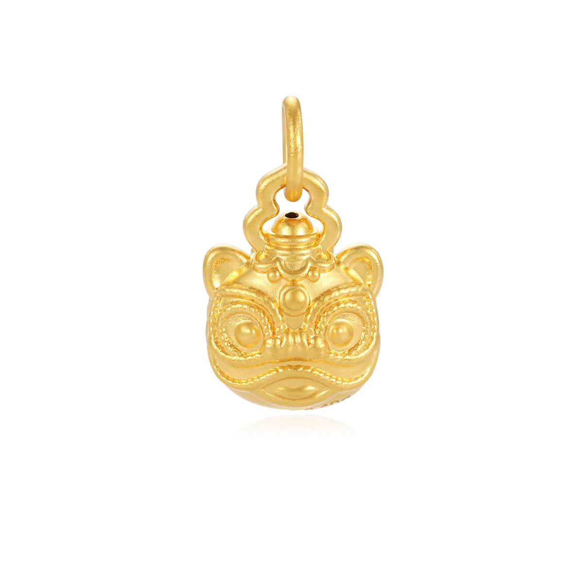 24K Solid Gold Large Plain Lion Charm 1.38g